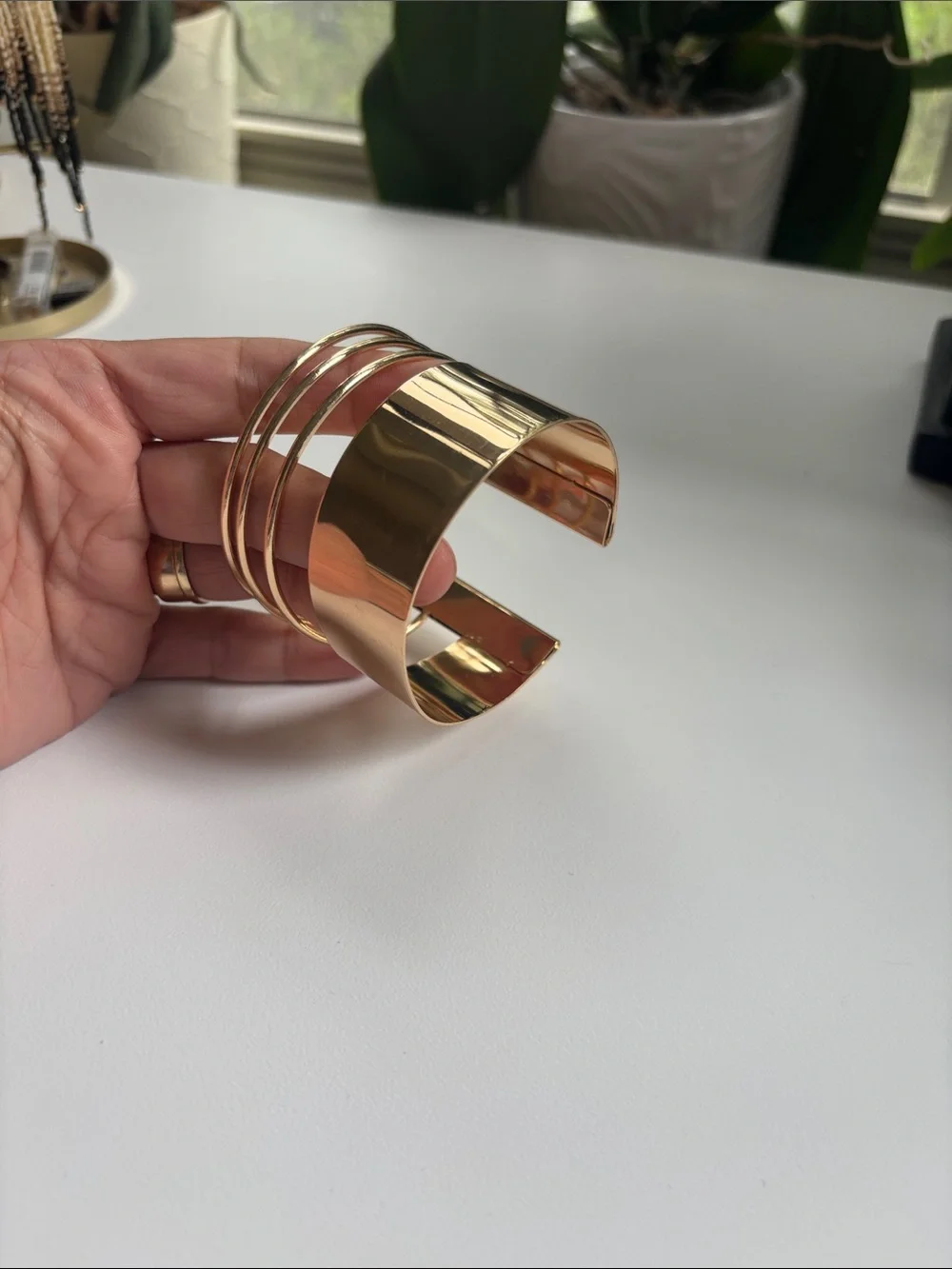 Gold-Tone Statement Cuff and Bangles Bracelet Set